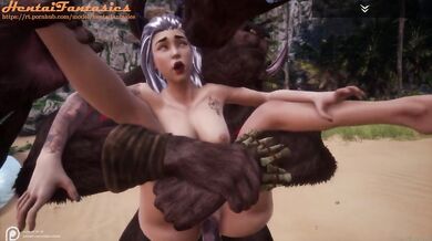 3D hentai | Wild Life | Two Minotaurs Fuck Islander On The Beach