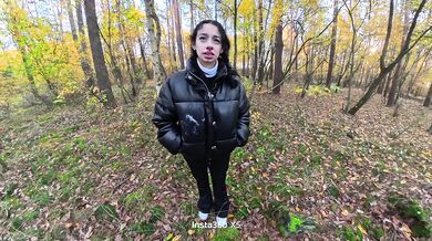 Horny 18 Years old Schoolgirl got Lost in the Forest I Fuck all Holes