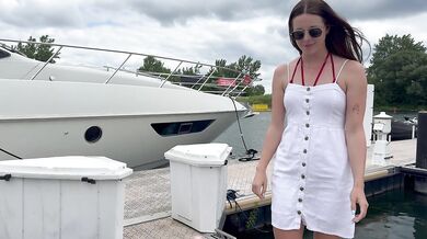 Nadia Foxx & Serenity Cox fuck 3 men on a boat in public ending in triple facial / Amateur orgy