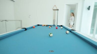 Fucked A Beautiful Teen on the Pool Table while Her Boyfriend was Away