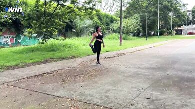 Fan finds busty Daniela Gomez and invites her to fulfill her fantasies outdoors in a public park.