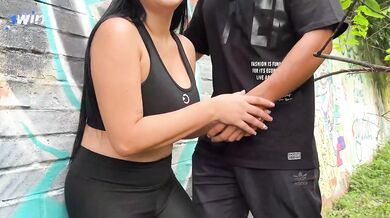 Fan finds busty Daniela Gomez and invites her to fulfill her fantasies outdoors in a public park.