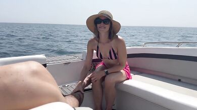 Wife fucked and gets double creampie on boat from husband and his friend / Sloppy seconds
