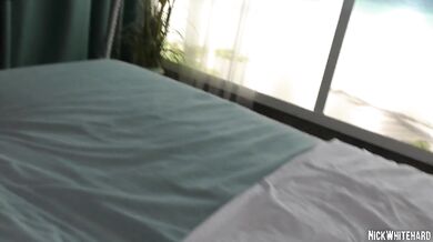 Skinny Polynesian slut with high waist & round ass rams my dick