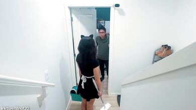 18not20 Petite Chinese Maid in Kitty Costume Delights a Filipino Man with Playful Anal Adventures