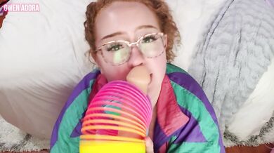 slutty bbw step-sister sucks & throat fucks using slinky, gets huge facial