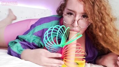 slutty bbw step-sister sucks & throat fucks using slinky, gets huge facial
