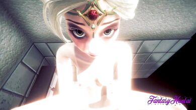 Frozen Hentai - POV Elsa is Fucked in a Toilet