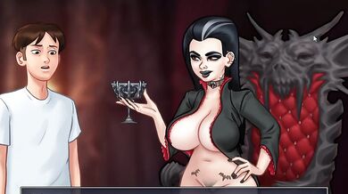 Summertime Saga 0.20.6 - Graveyard Halloween vampire sex