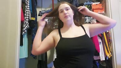 Amature white girl stripes to a classic