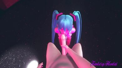 Vocaloid Hentai - POV Miku Blowjob in a Striptease Club