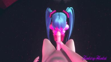 Vocaloid Hentai - POV Miku Blowjob in a Striptease Club