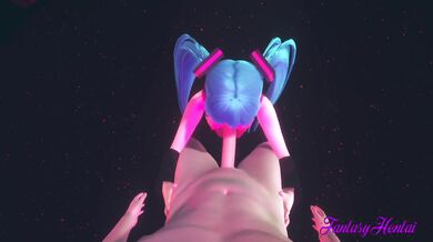 Vocaloid Hentai - POV Miku Blowjob in a Striptease Club