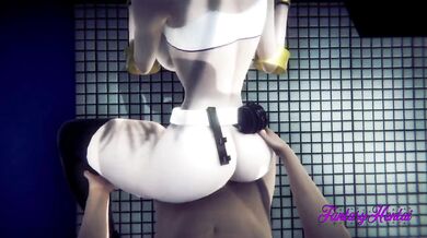 LOL KDA Hentai - Akali is Fucked in a public Toilet