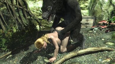 Blonde Nord Meets Werewolf In A Cave Skyrim