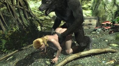 Blonde Nord Meets Werewolf In A Cave Skyrim