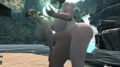 MASSIVE BOOBIES And Magic Dildos On The Beach In Skyrim