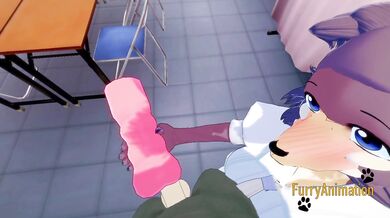 Beastars Hentai - POV Juno Yiff at theater club 1/2
