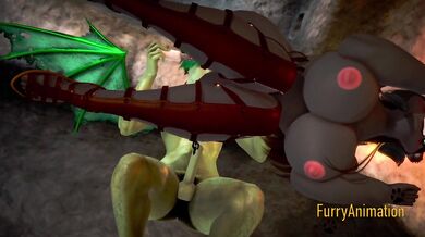 Furry Hentai 3D Yiff - Human Dragon & Bear having hard sex