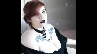 Chunky goth friend swallows your cum