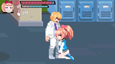 BONUS Lewd City Girls [Hentai pixel game] Deepthroat and cum in mouth scene