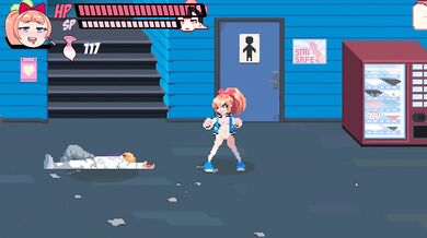 BONUS Lewd City Girls [Hentai pixel game] Deepthroat and cum in mouth scene