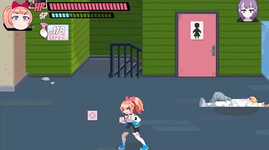 BONUS Lewd City Girls [Hentai pixel game] Deepthroat and cum in mouth scene