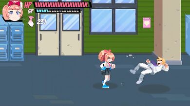 BONUS Lewd City Girls [Hentai pixel game] Deepthroat and cum in mouth scene
