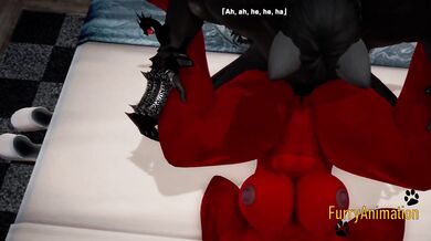 Furry Hentai 3D Yiff - Dark Wolf & Red Dragon Hard Sex