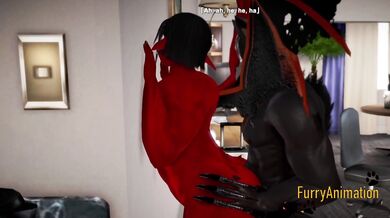 Furry Hentai 3D Yiff - Dark Wolf & Red Dragon Hard Sex
