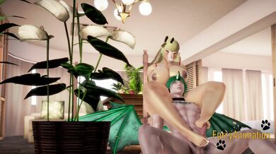 Furry Hentai 3D Yiff - Dragon Human & giraffe with big boobs hard sex