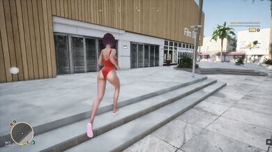 SunbayCity [SFM Hentai game] Ep.1 Wandering around in a sexy red one piece swimsuit in a GTA parody