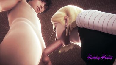Dragon Ball 3D Hentai - C18 Sucks and is Fucked