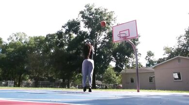 (Audio) Black Big Ass Twerk Outdoors Public Park Basketball - Cami Creams