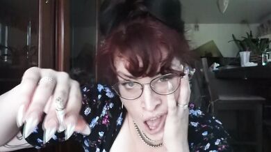 Red head smokes while multiple quivering orgasms