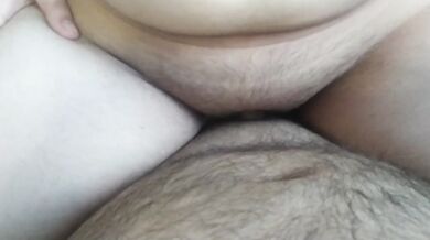 College girl with big boobs riding my cock and get creampie! No condom