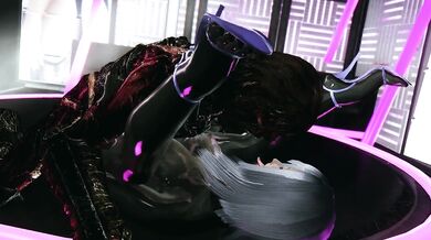 skyrim sexy latex catsuit girl X monster