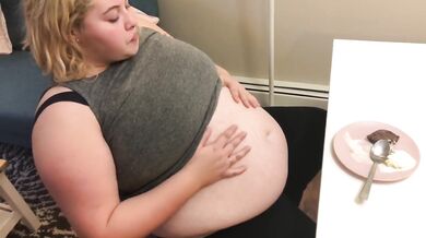 CHUBBY BBW TEEN GULPS DOWN ENTIRE WEIGHT GAIN SHAKE AND DESSERT