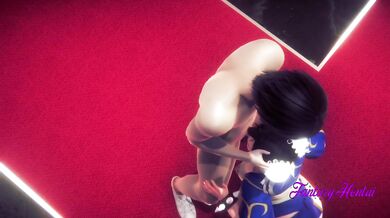 Street Figther Hentai 3D - Chun-Li, Cum in her mouth