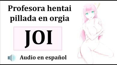 JOI hentai, with the teacher. Spanish audio.