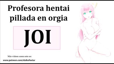 JOI hentai, with the teacher. Spanish audio.