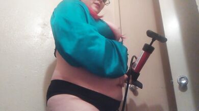 Huge Belly Inflation w/ Bike Pump and Chugging Part One