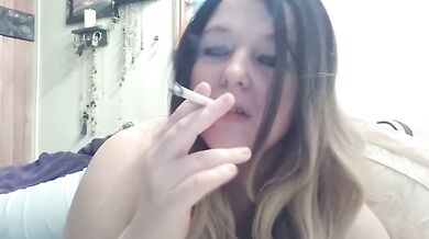 Topless smoking short joi