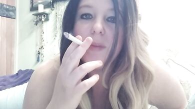 Topless smoking short joi
