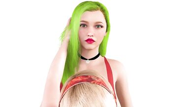 Green Hair Model Grows Huge Boobs and her Cute friend Grows Envious - Breast Expansion