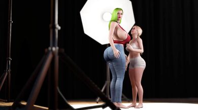 Green Hair Model Grows Huge Boobs and her Cute friend Grows Envious - Breast Expansion