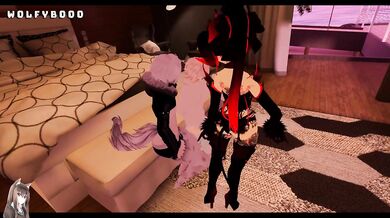 Sexy Succubus Dancing On Two Shy Subby Femboys VRChat