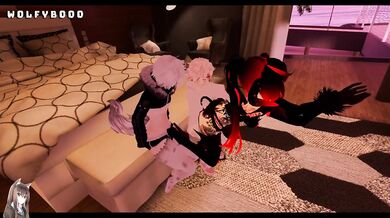 Sexy Succubus Dancing On Two Shy Subby Femboys VRChat