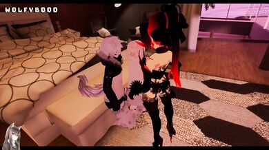 Sexy Succubus Dancing On Two Shy Subby Femboys VRChat