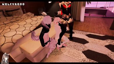 Sexy Succubus Dancing On Two Shy Subby Femboys VRChat